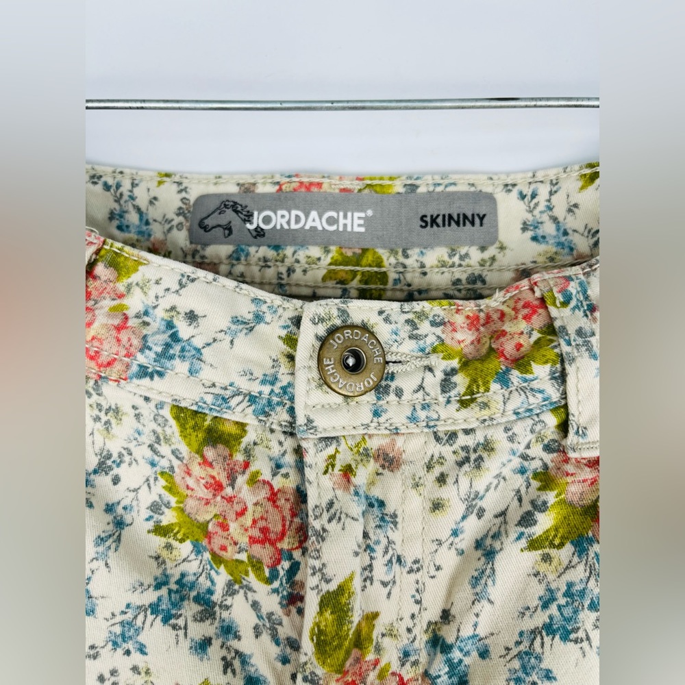 Jordache Floral Print Skinny Jeans Size 4 - Picture 2 of 6
